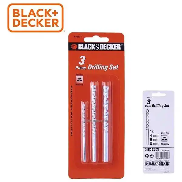Bộ 3 mũi khoan bê tông Black & Decker A8033G