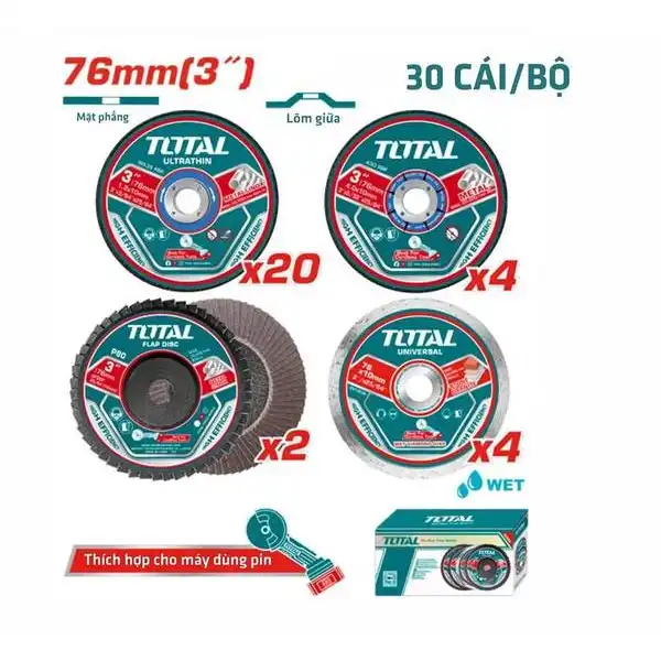 Bộ 30 đĩa cắt và mài 76mm TAC97630 TOTAL