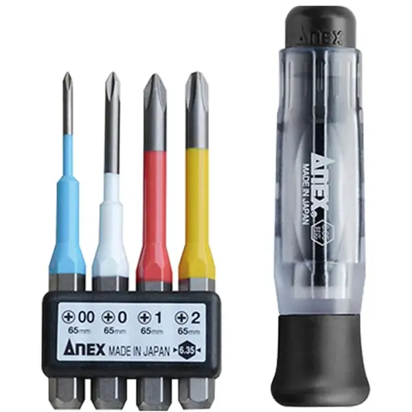 Bộ 4 mũi vít và chuôi đa năng Anex No.3614