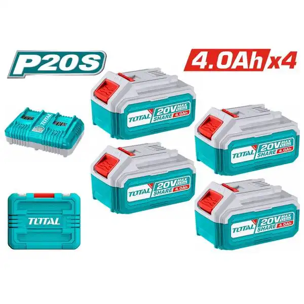 Bộ 4 pin và 1 sạc P20S TFBCLI20244 TOTAL