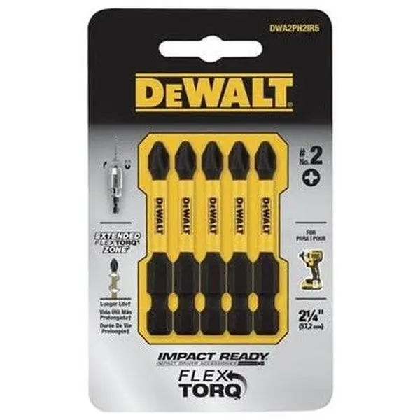 Bộ 5 Đầu Vặn Vít PH2 50mm Dewalt DWA2PH2IR5-Z