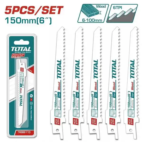 Bộ 5 lưỡi cưa kiếm 150mm cắt gỗ TRSB611D TOTAL