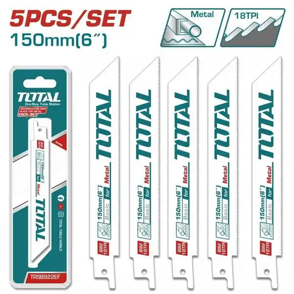 Bộ 5 lưỡi cưa kiếm 150mm cắt kim loại TRSB922EF TOTAL