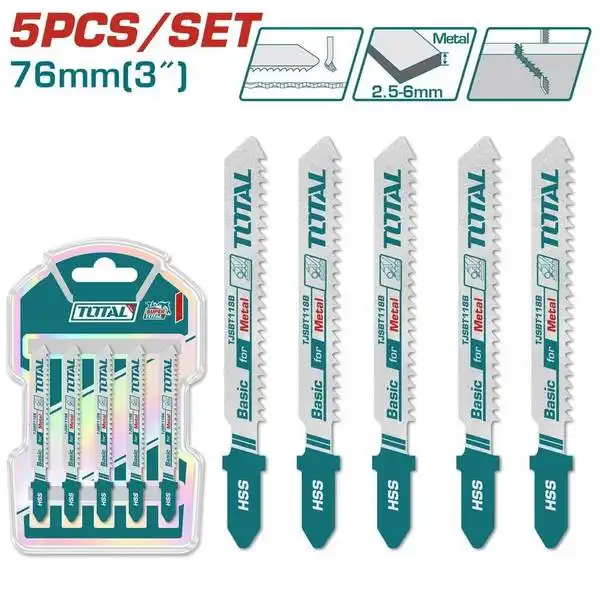 Bộ 5 lưỡi cưa lọng kim loại 12 răng TJSBT118B TOTAL