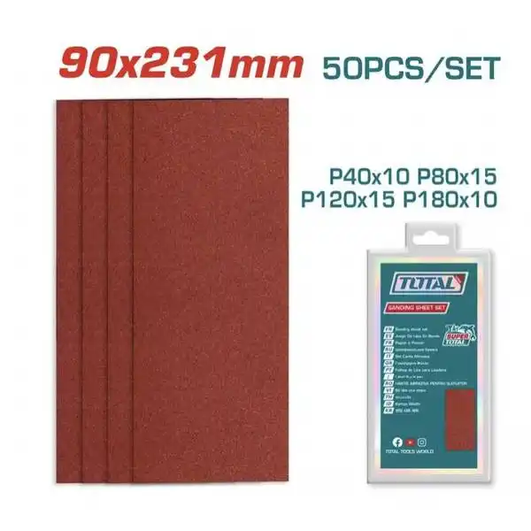 Bộ 50 giấy chà nhám 90X231mm TAC7492412 TOTAL