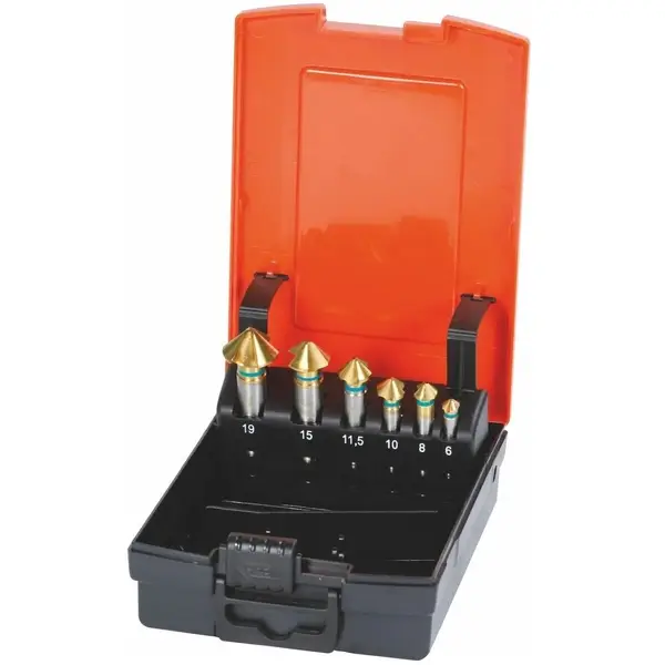 BỘ 6 MŨI VÁT MÉP 90 ĐỘ THÉP GIÓ PHỦ TIN HOLEX 150340 6