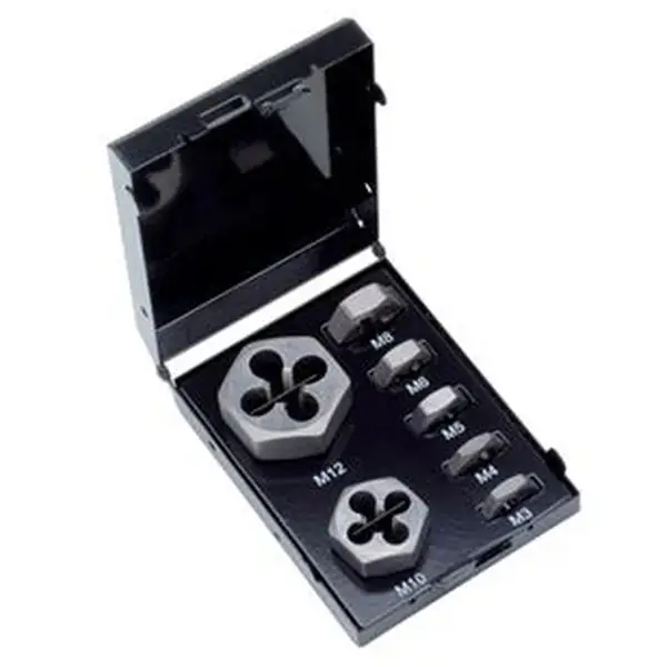 Bộ 7 bàn ren taro hình lục giác P.V.99, tiêu chuẩn DIN, HSS, M3 – M12