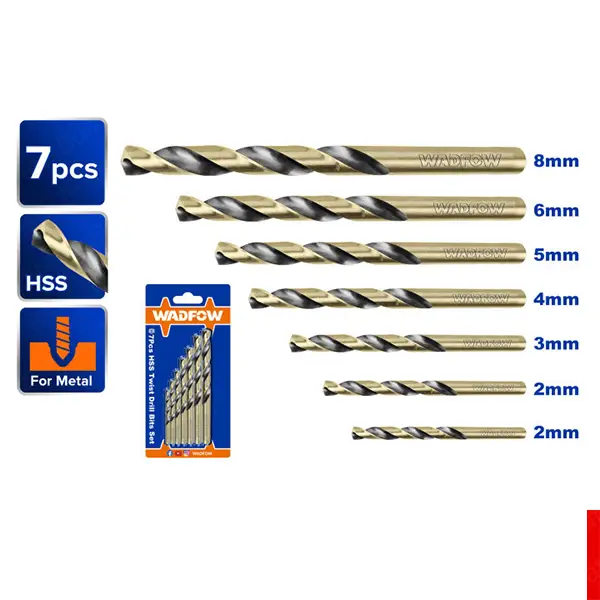 Bộ 7 mũi khoan xoắn ốc HSS Wadfow WTD3K01