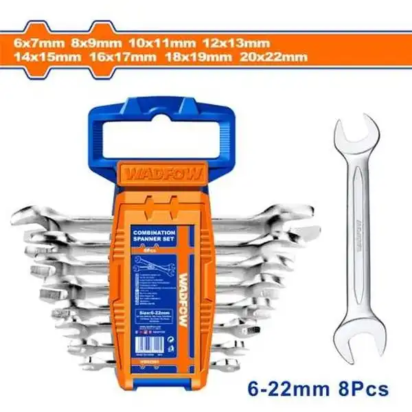 Bộ 8 Cờ Lê 2 Đầu Miệng 6-22Mm WDS2208 WADFOW