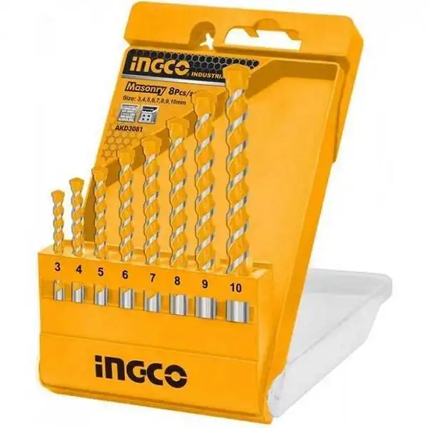 Bộ 8 Mũi Khoan Bê Tông Đuôi Trơn AKD3081 INGCO