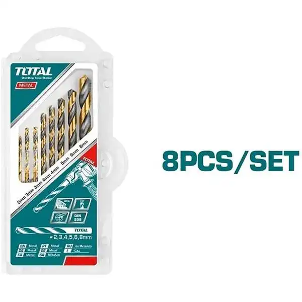 Bộ 8 mũi khoan kim loại HSS TACSD0801 TOTAL