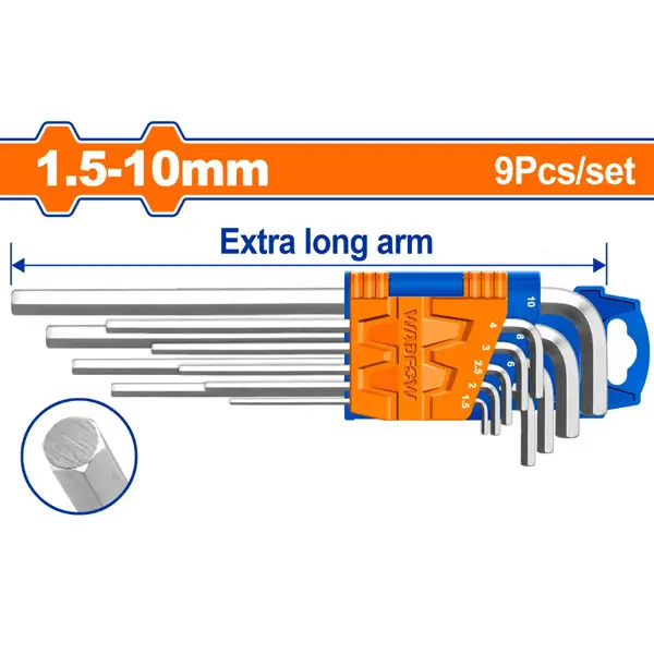 Bộ 9 chìa mở lục giác 1.5-10mm WadFow WHK1292