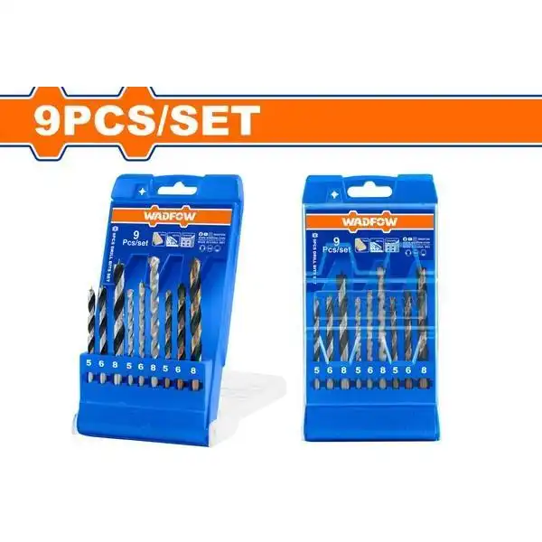 Bộ 9 Mũi Khoan Gỗ, Xoắn Ốc, Bê Tông WTD6B01 WADFOW