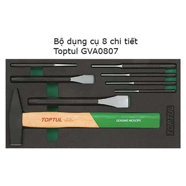 Bộ búa đột và đục 8 chi tiết TOPTUL GVA0807