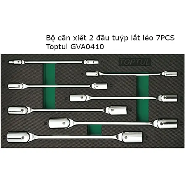 Bộ cần siết 2 đầu tuýp lắt léo 7 chi tiết TOPTUL GVA0711