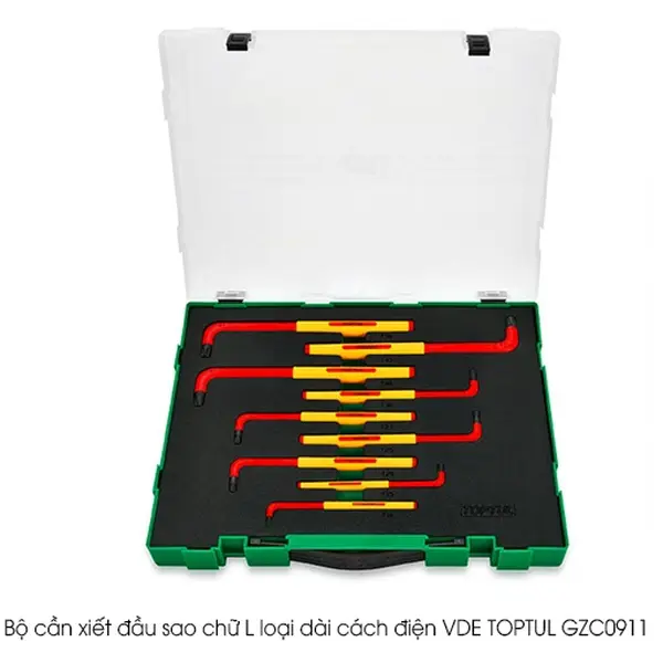 Bộ cần xiết đầu sao chữ L loại dài cách điện VDE TOPTUL GZC0911