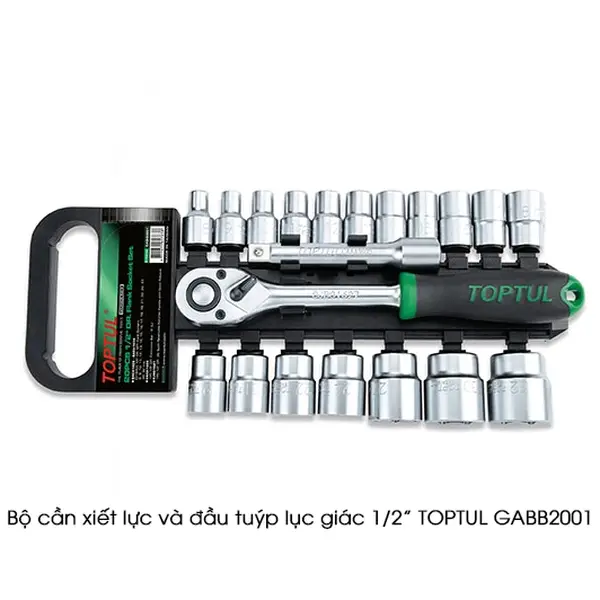 Bộ cần xiết lực và đầu tuýp lục giác TOPTUL GABB2001