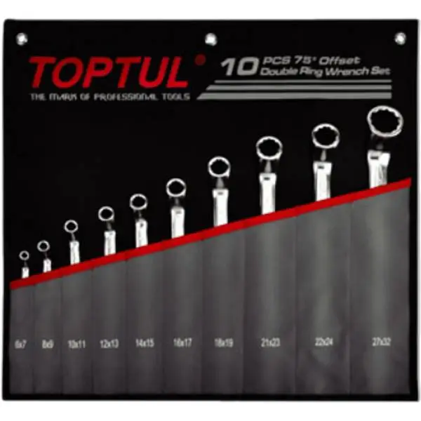 Bộ cờ lê 2 đầu tròn lệch 75 độ 10 món GPCI1001 Toptul