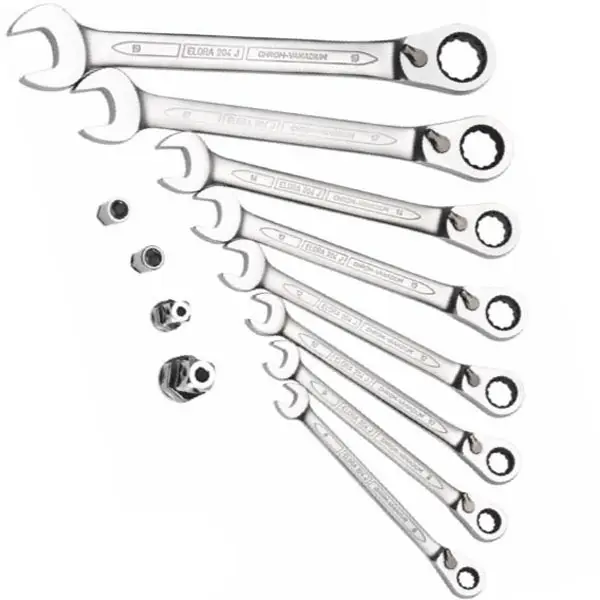 Bộ cờ lê bánh cóc ELORA 204-JS8M, gồm 8 cây từ 8-19mm