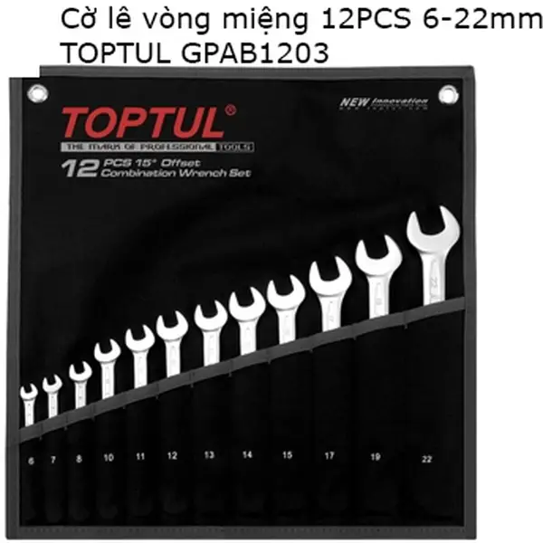 Bộ cờ lê vòng miệng 12 món TOPTUL GPAB1203