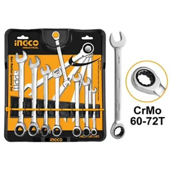 Bộ cờ lê vòng miệng 2 chiều 8 cây INGCO HKSPAR1081