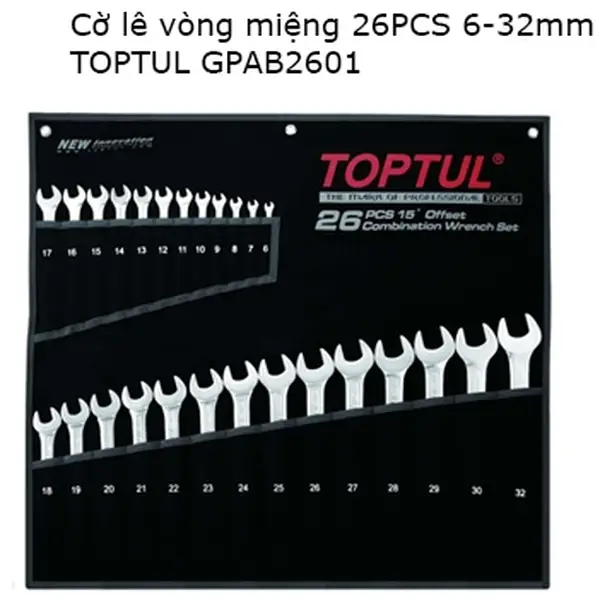 Bộ cờ lê vòng miệng 26 chi tiết TOPTUL GPAB2601
