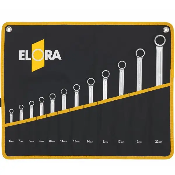 Bộ cờ lê vòng miệng ELORA 203S-T, chuẩn DIN 3113A, đựng trong túi vải