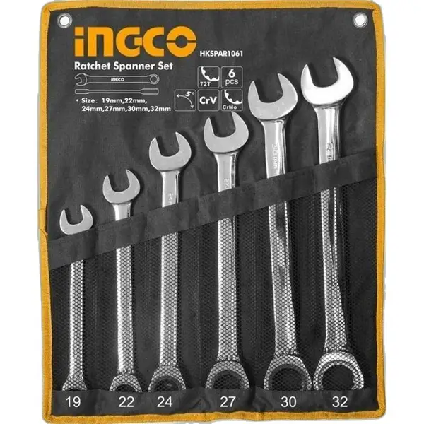 BỘ CỜ LÊ VÒNG MIỆNG HAI CHIỀU INGCO HKSPAR1061 (19-32MM)