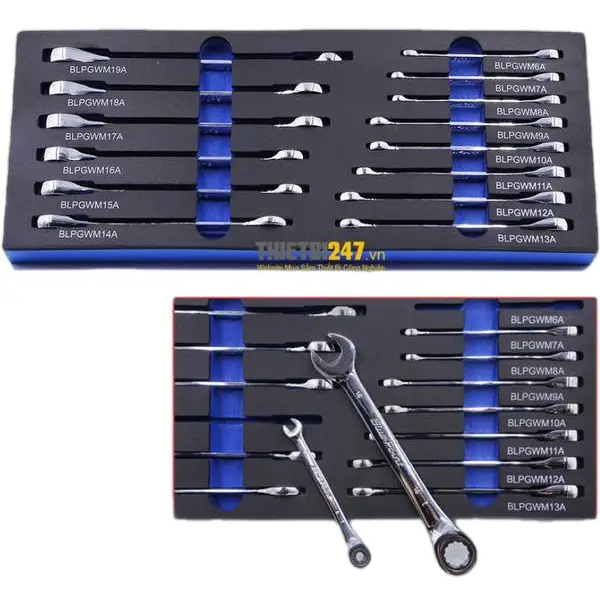 Bộ cờ lê vòng miệng tự lắc 14 cây Mỹ BPS15A Blue Point-Snap On