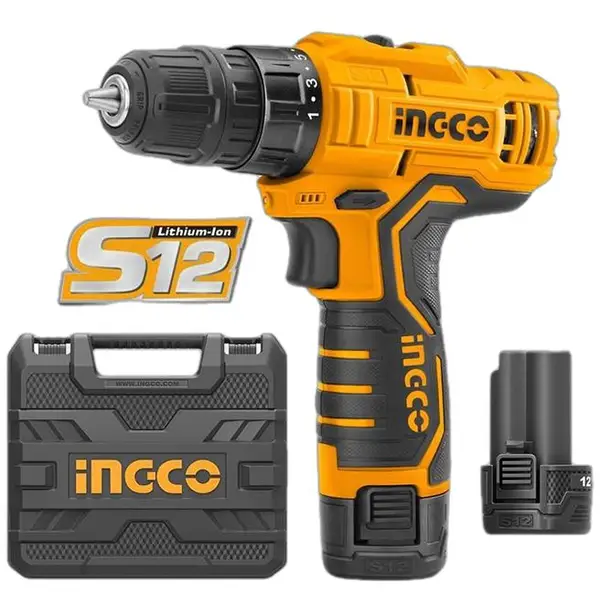 BỘ COMBO MÁY KHOAN 10MM và SIẾT VÍT DÙNG PIN LITHUM 12V INGCO CKLI1201