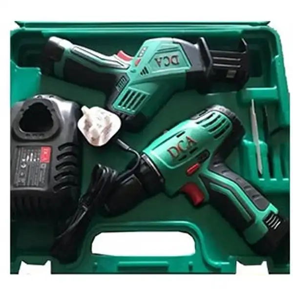 Bộ combo máy khoan và máy cưa kiếm dùng pin DCA ADKIT02