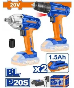 Bộ combo Máy khoan & Máy siết bu lông dùng pin 20V WADFOW - WCK2017