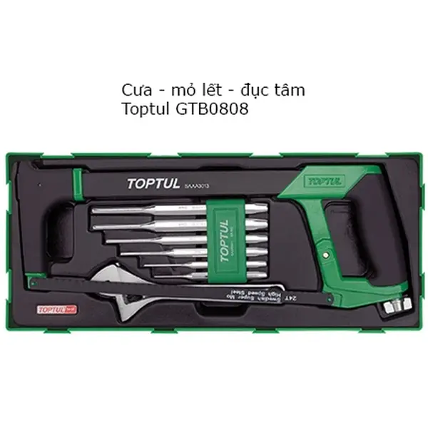 Bộ cưa đục tâm và mỏ lết TOPTUL GTB0808