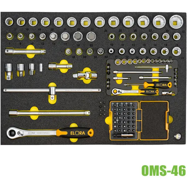 Bộ đầu khẩu 123 chi tiết OMS-46, đa năng dùng cho tủ đồ nghề ELORA
