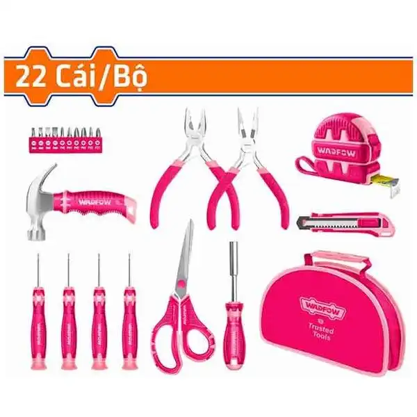 Bộ đồ nghề cầm tay (màu hồng) 22 chi tiết Wadfow WHS1M22