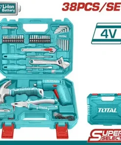 Bộ đồ nghề có máy siết vít 38 chi tiết Total THKTHP10386