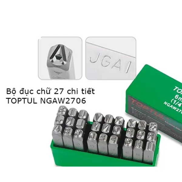 Bộ đục chữ 27 chi tiết TOPTUL NGAW2706