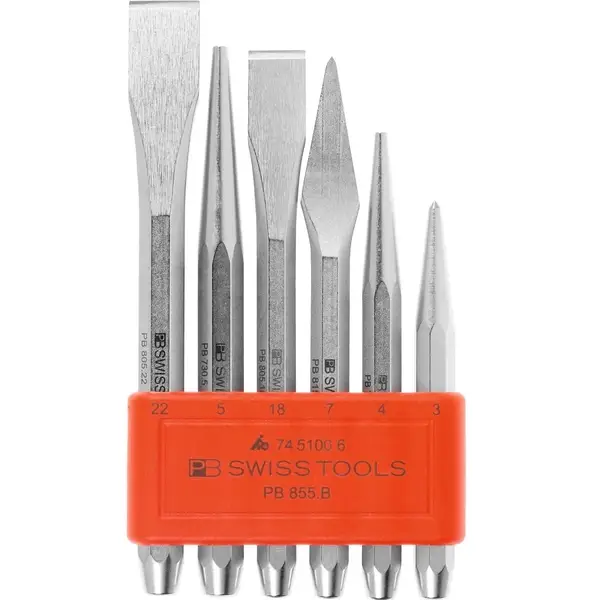 BỘ ĐỤC VÀ ĐỘT DẤU 6 CÂY PB SWISS TOOLS PB 855.BL
