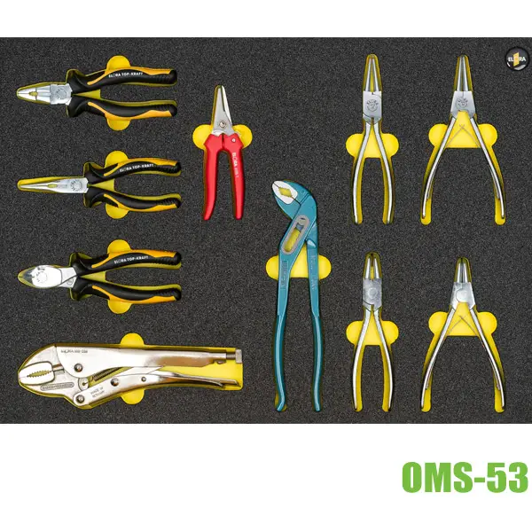 Bộ dụng cụ 10 món OMS-53, gồm kéo và kìm cho tủ đồ nghề ELORA