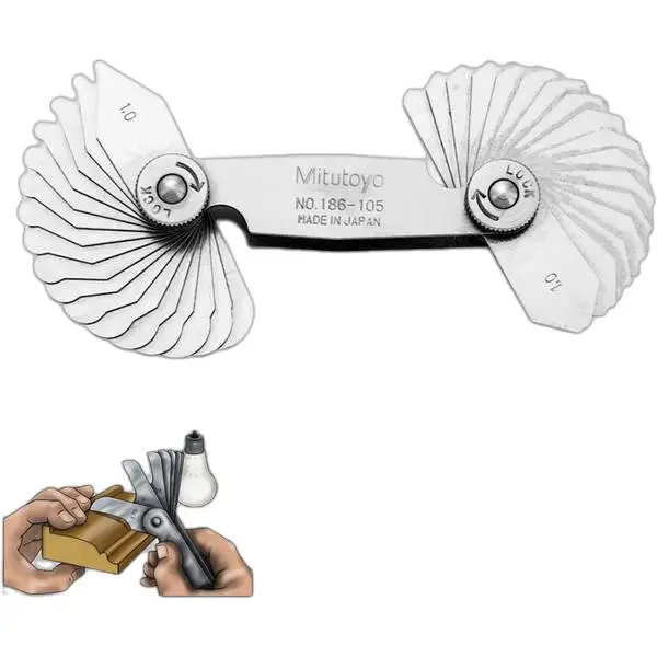 Bộ dưỡng đo cung tròn Mitutoyo 186-105 1~7mm 34 lá