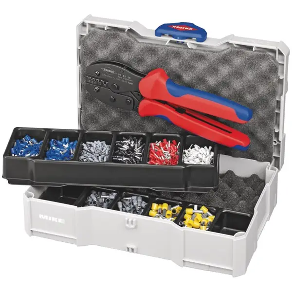 Bộ hộp cos và kìm bấm Knipex 97 90 23, nhựa cứng TANOS MINI