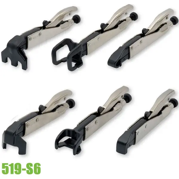 Bộ Kìm kẹp kim loại ELORA 519S-6, gồm 6 cây
