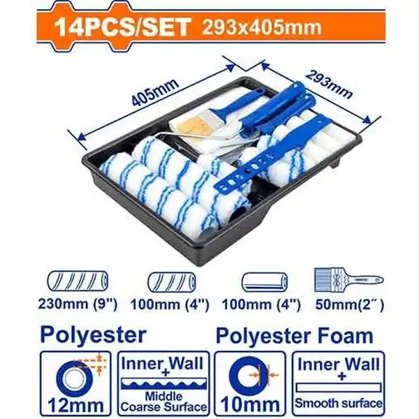 Bộ khay, cọ và lăn sơn 14 chi tiết Wadfow WCB3H13