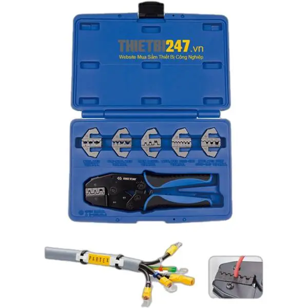 Bộ kìm bấm cos Kingtony 42107GX đổi đầu 6 cái