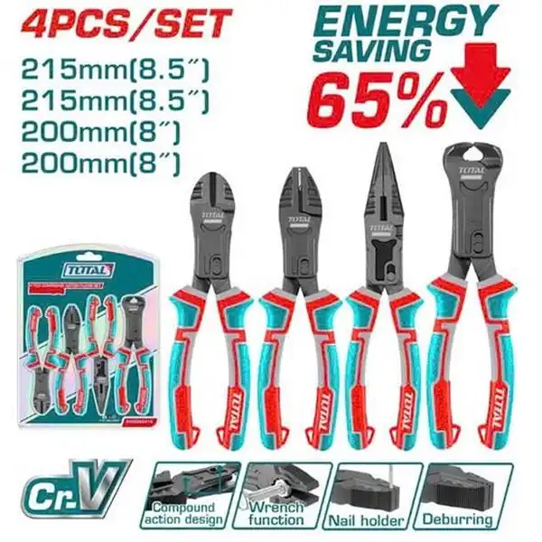 Bộ kìm cầm tay 4 chi tiết Total THT2CK241S