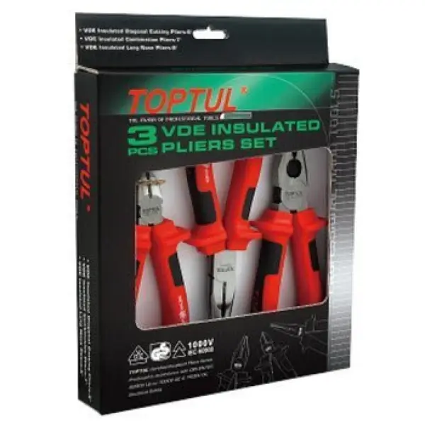 Bộ kìm điện 3 chi tiết cách điện 1000V TOPTUL GAAE0301