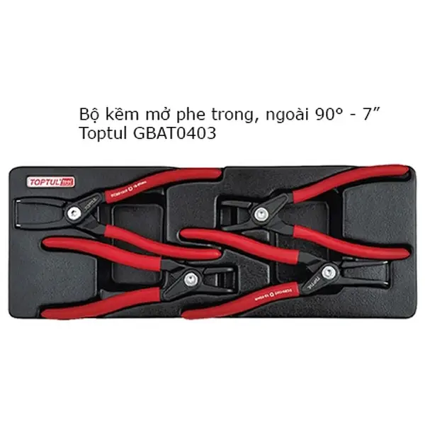 Bộ kìm mở phe 4 chi tiết cách điện TOPTUL GBAT0403