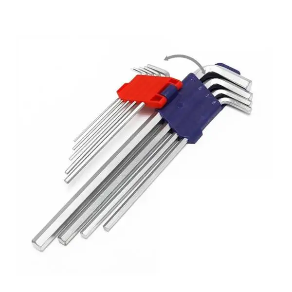 Bộ lục giác đầu bằng kiểu chữ L loại dài 9 cái hệ mét thép hợp kim CR-V Workpro WP222005