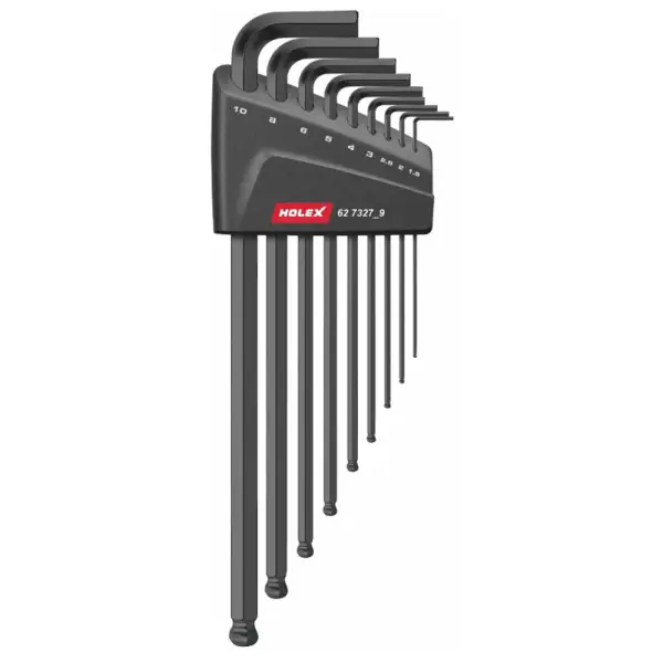 Bộ lục giác đầu bi dài 9 cái hệ met Holex Germany 627327 9 (Cr-mo)