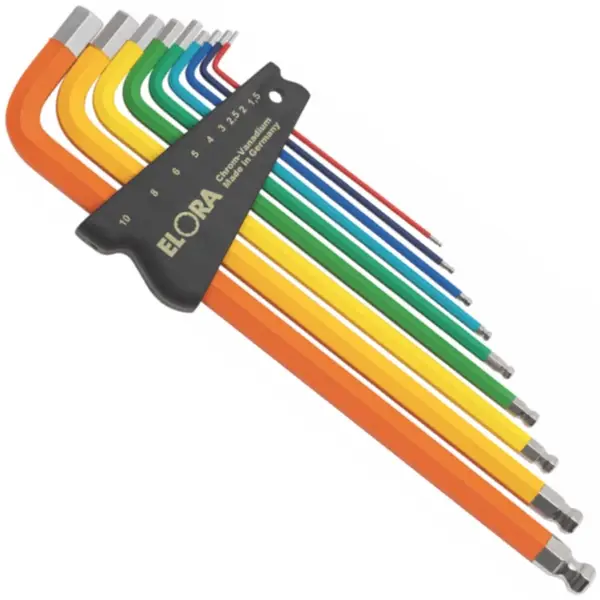 Bộ lục giác đầu bi nhiều màu 9 cây Elora Germany 159SKU C